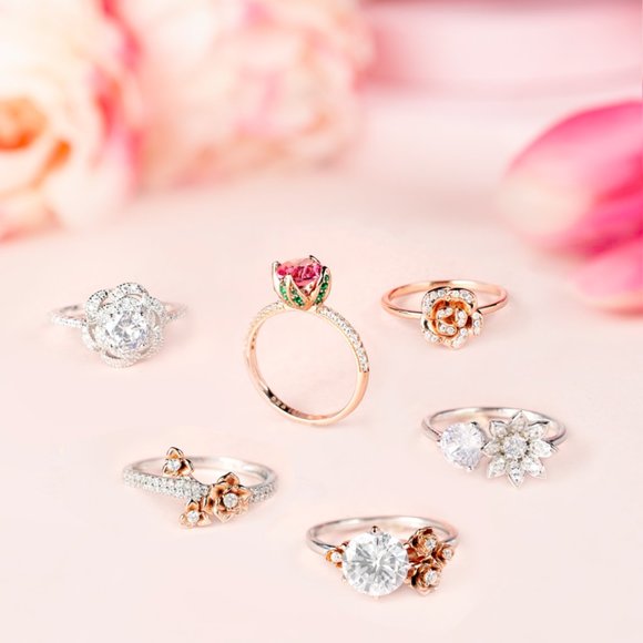 Floral Ring, 925 Sterling Silver Charmed Aroma Flower Collection - Picture 9 of 11